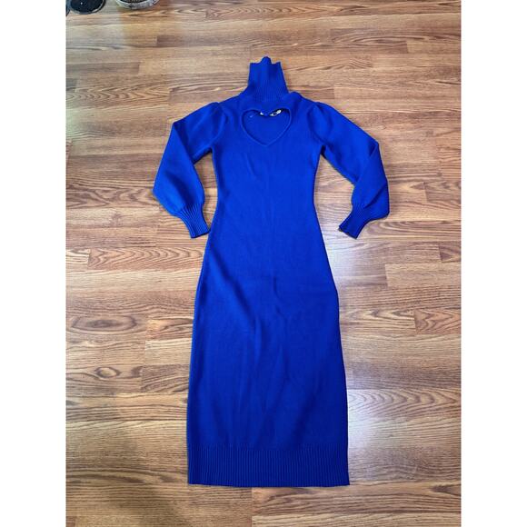 FARM Rio cobalt blue Heart Neckline Blue Knit Dress size XS - Picture 12 of 13